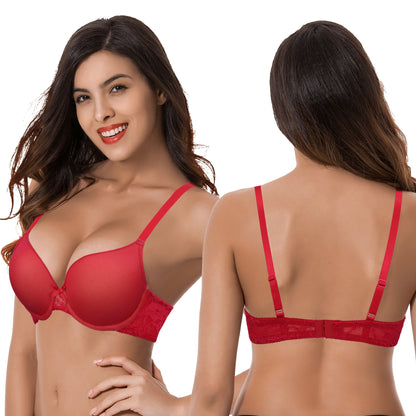 Women's Plus Size Perfect Shape Add 1 Cup Push Up Underwire Tshirt Bra