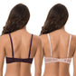 Women's Plus Size Unlined Balconette Underwire Sheer Lace Bra-2PK