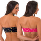 Women's Cotton Bandeau Wirefree Strapless Bra Crop Tube Top-2 Multi-Color Pack