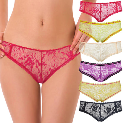 Women's Sexy Lace Bikini Hipster Briefs Panties Underwear