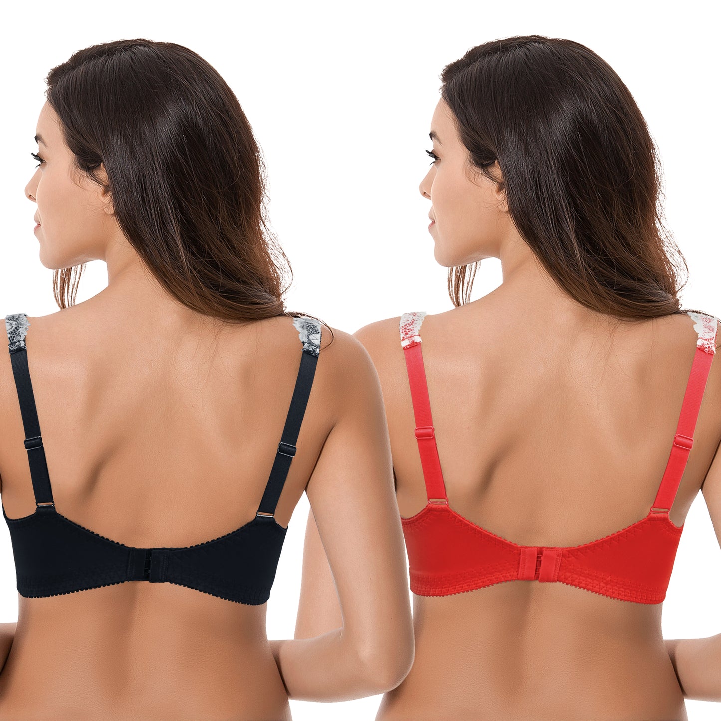 Women's Plus Size Minimizer Unlined Wireless Lace Full Coverage Bras