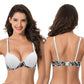 Women's Plus Size Perfect Shape Add 1 Cup Push Up Underwire Bras-2PK-WHITE/PRINT BLACK,WHITE