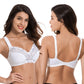Plus Size Minimizer Unlined Wireless Bra with Lace Embroidery-3Pack