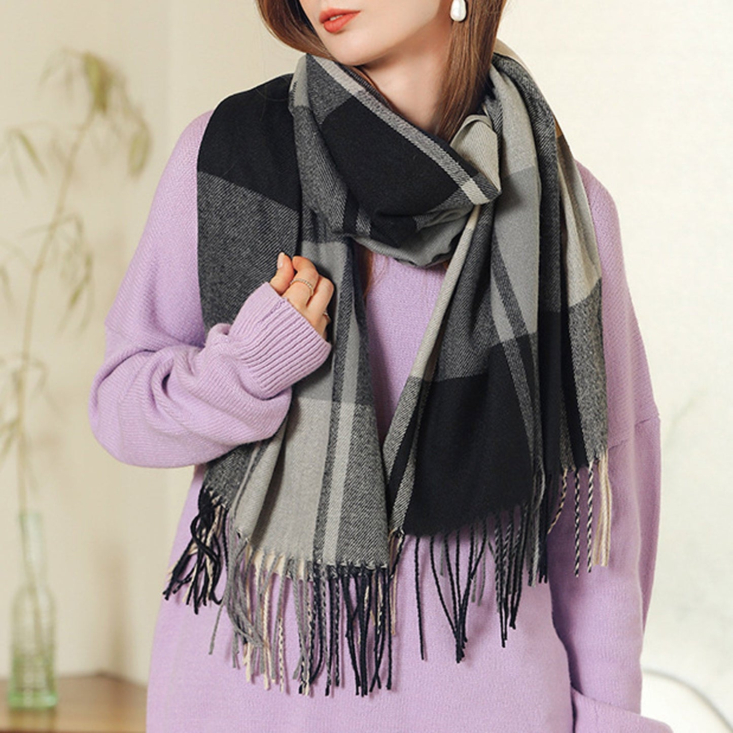 Women's Fashion Pattern Winter Warm Chunky Large Scarf