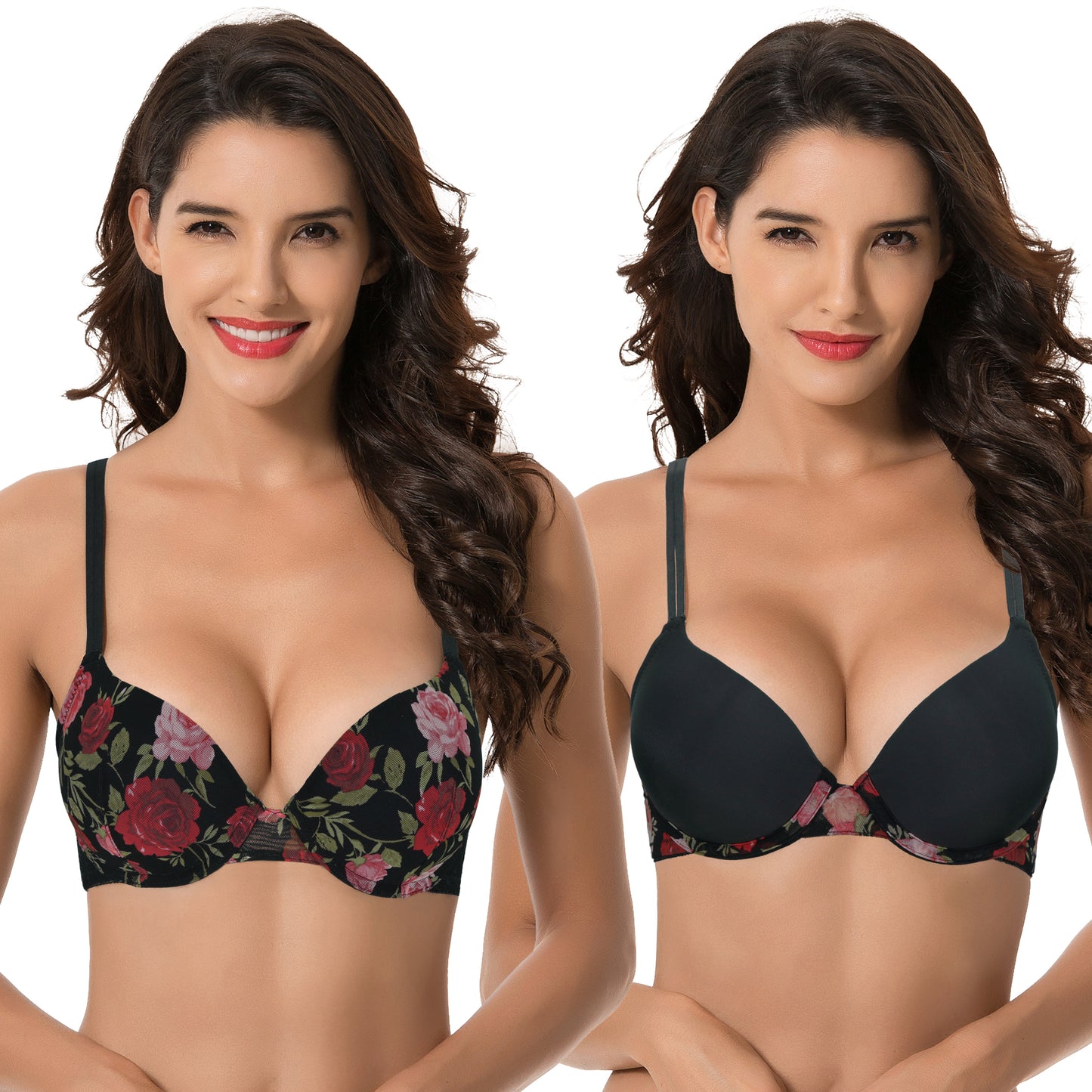 Women's Plus Size Perfect Shape Add 1 Cup Push Up Underwire Bras