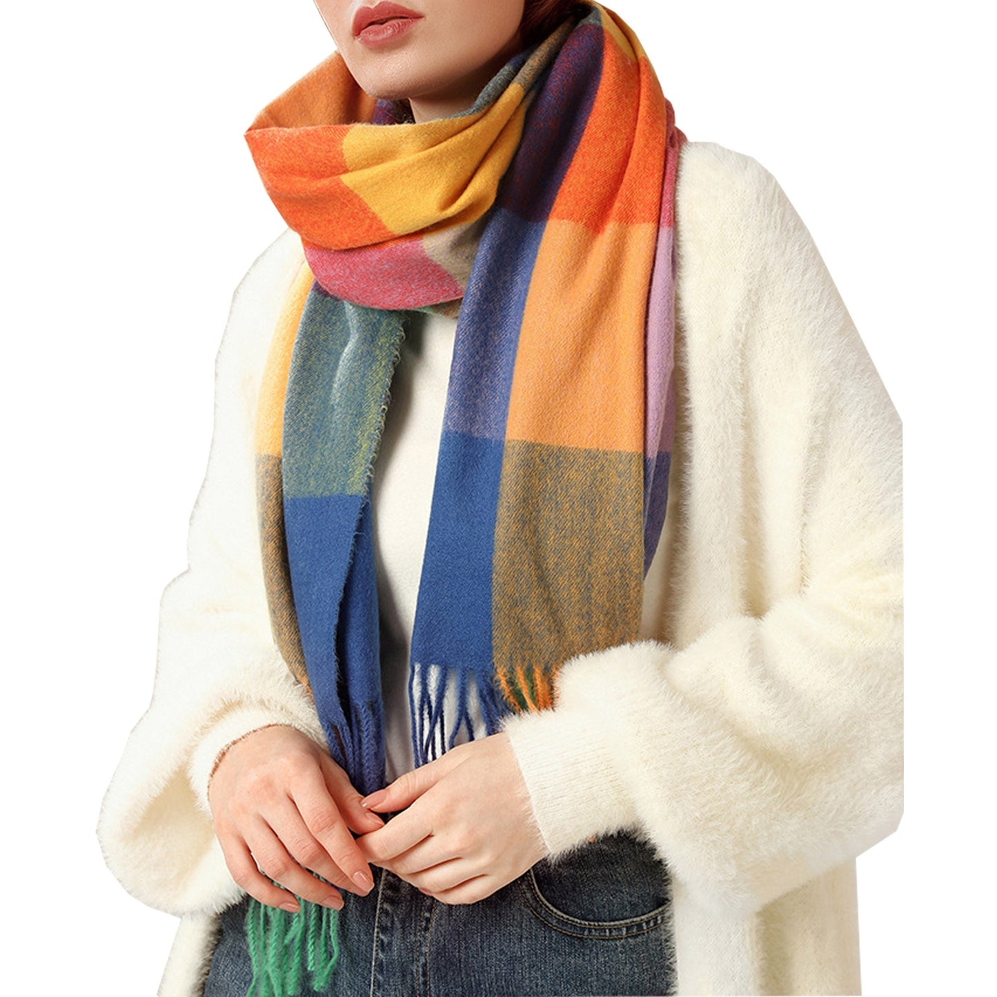 Women's Fashion Pattern Winter Warm Chunky Large Scarf