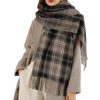 Women's Fashion Long Shawl Winter Warm Lattice Chunky Large Scarf