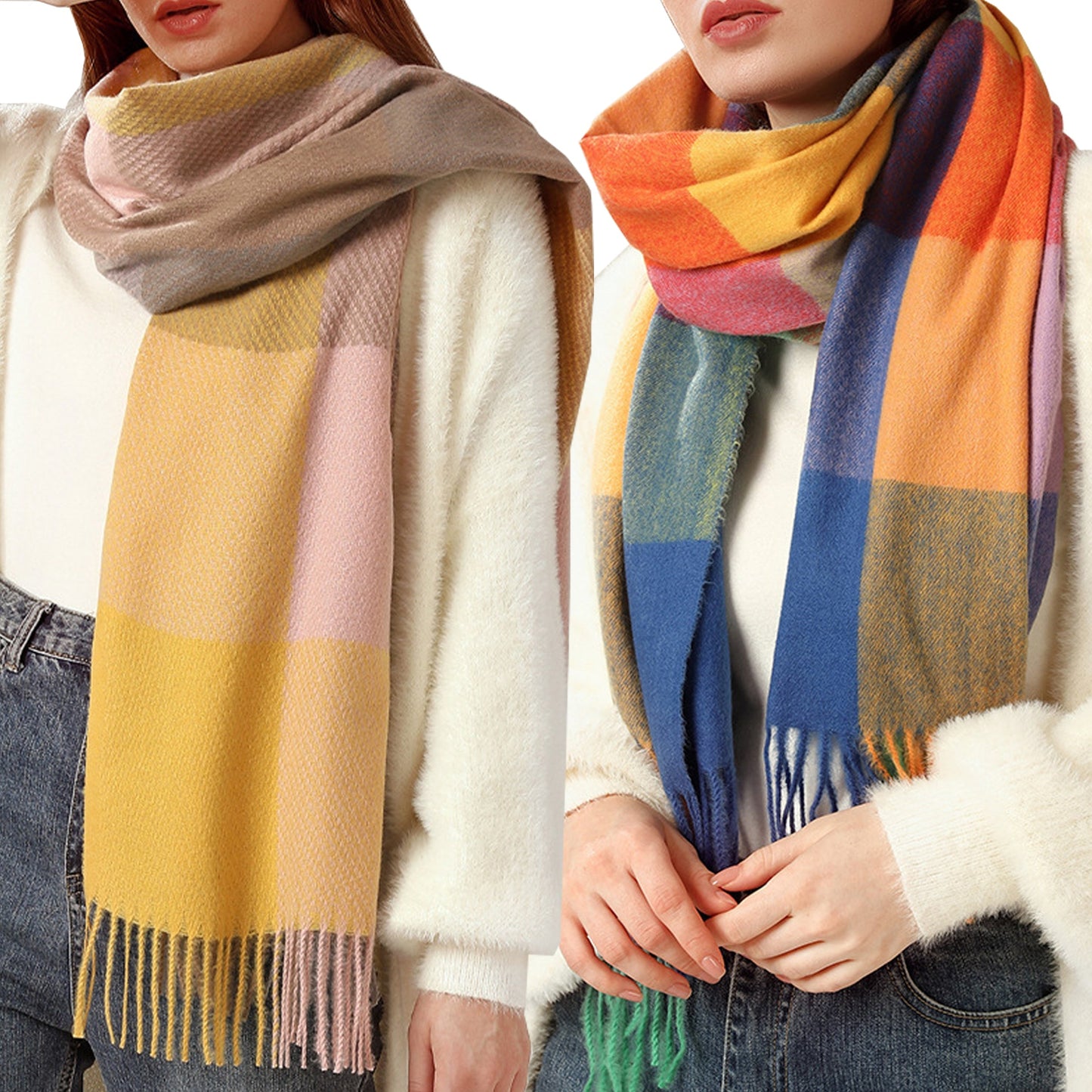 Women's Fashion Pattern Winter Warm Chunky Large Scarf