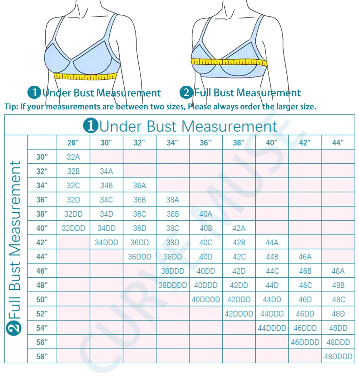 Women's Plus Size Add 1 and a half Cup Push Up Underwire Lace Bras -2PK
