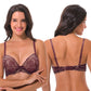 Women's Underwire Plus Size Push Up Add 1 and a Half Cup Lace Bras-2PK